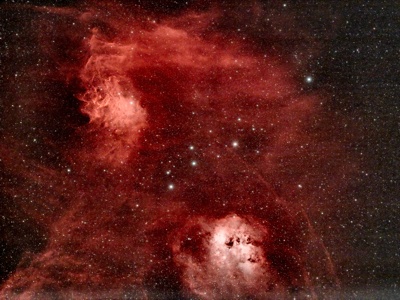 Flaming Star Nebula IC 405 in Auriga