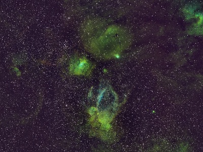 Emission regions in Cassiopeia