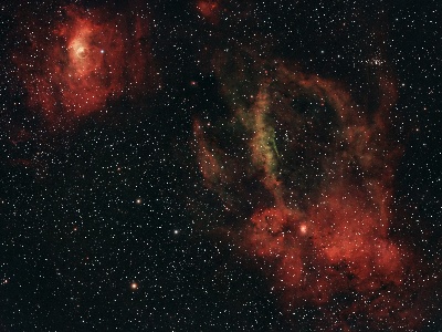 Bubble Nebula and Lobster Claw